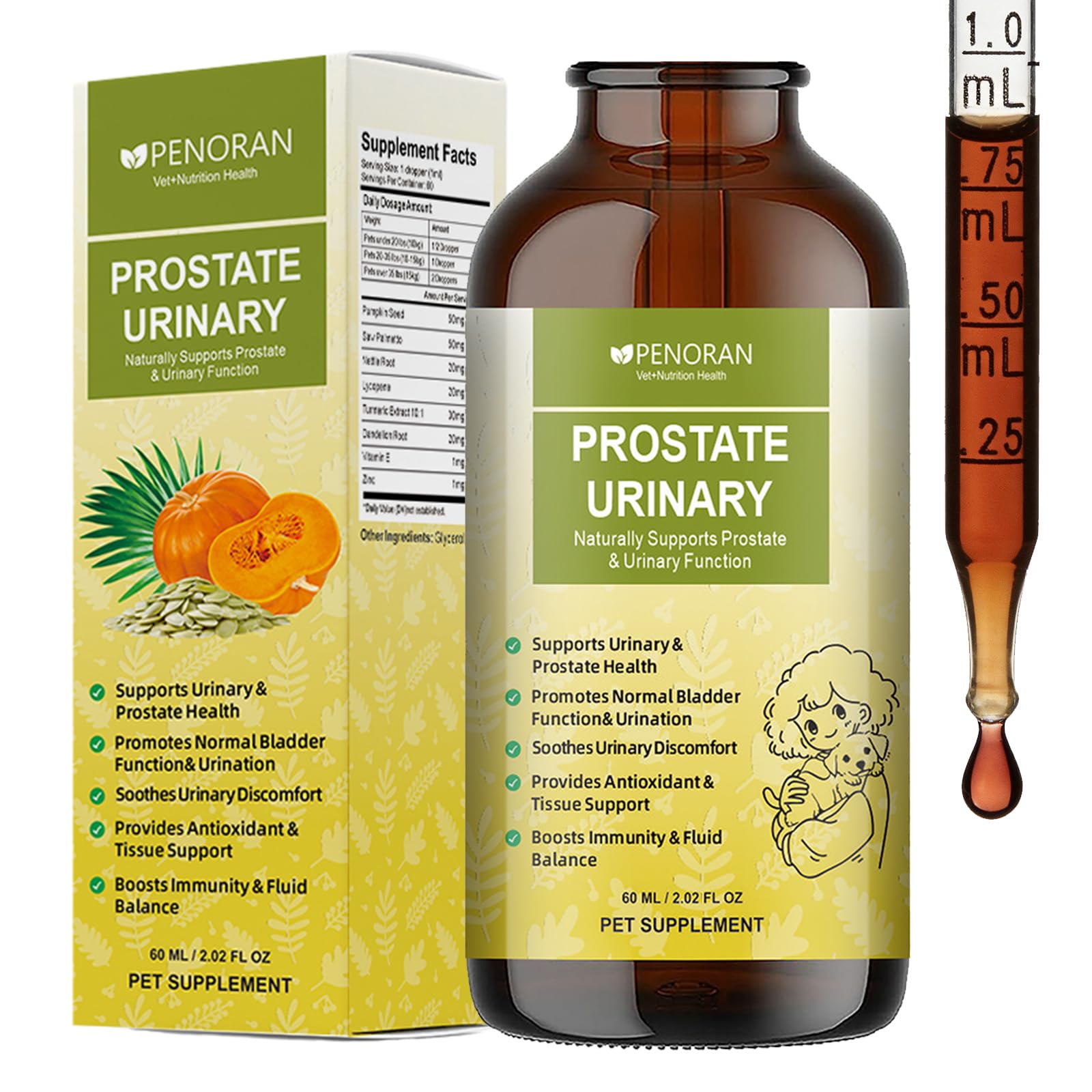 Prostata- und Harnunterstützung für Hunde und Katzen | Erhält die normale Prostatagröße, lindert Symptome durch Prostataprobleme: erschwertes oder häufiges Wasserlassen