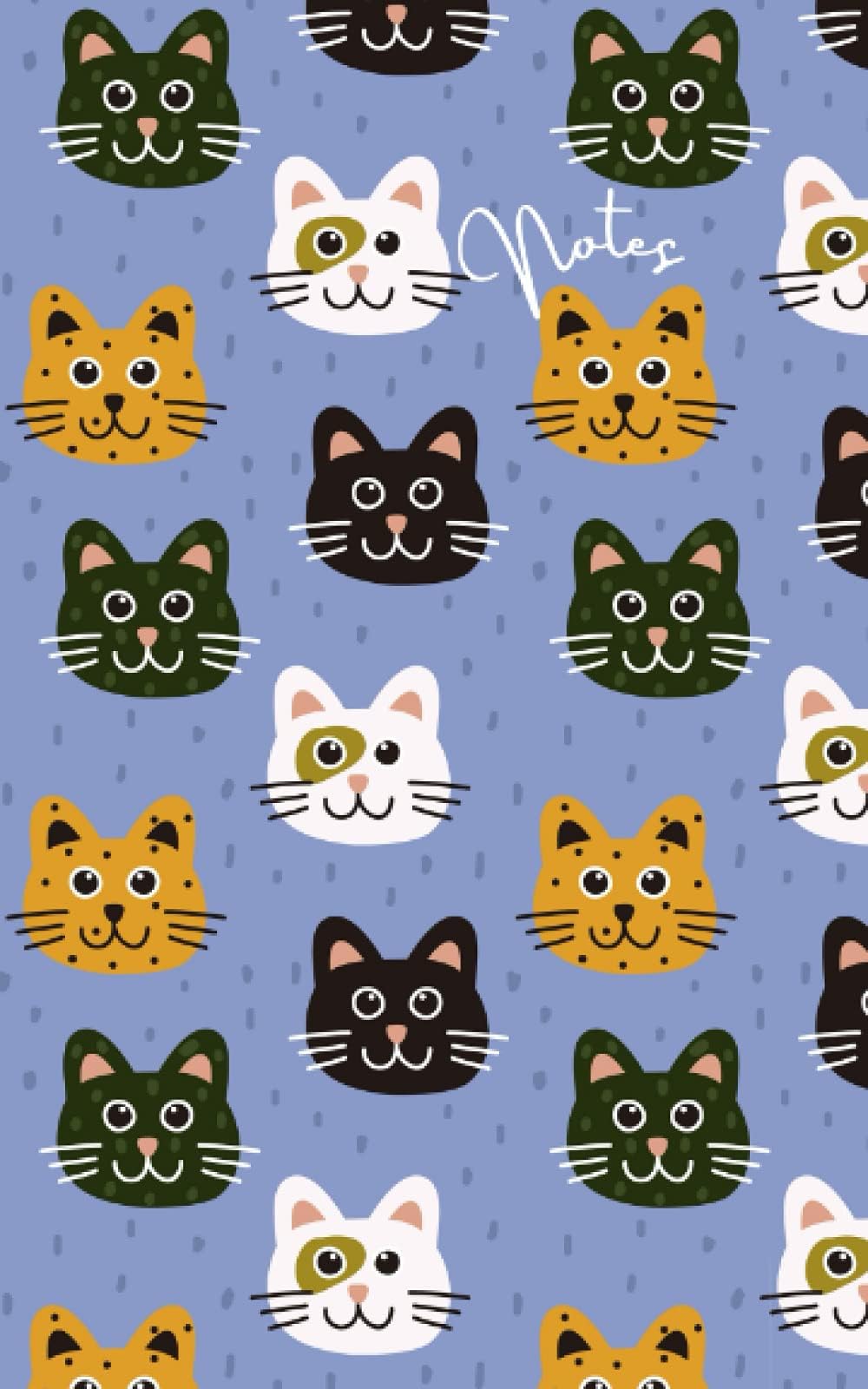 Notes: Blank Ruled (Lined) Note Taking for Any Purpose with Cute Cats Pattern, Portable Size