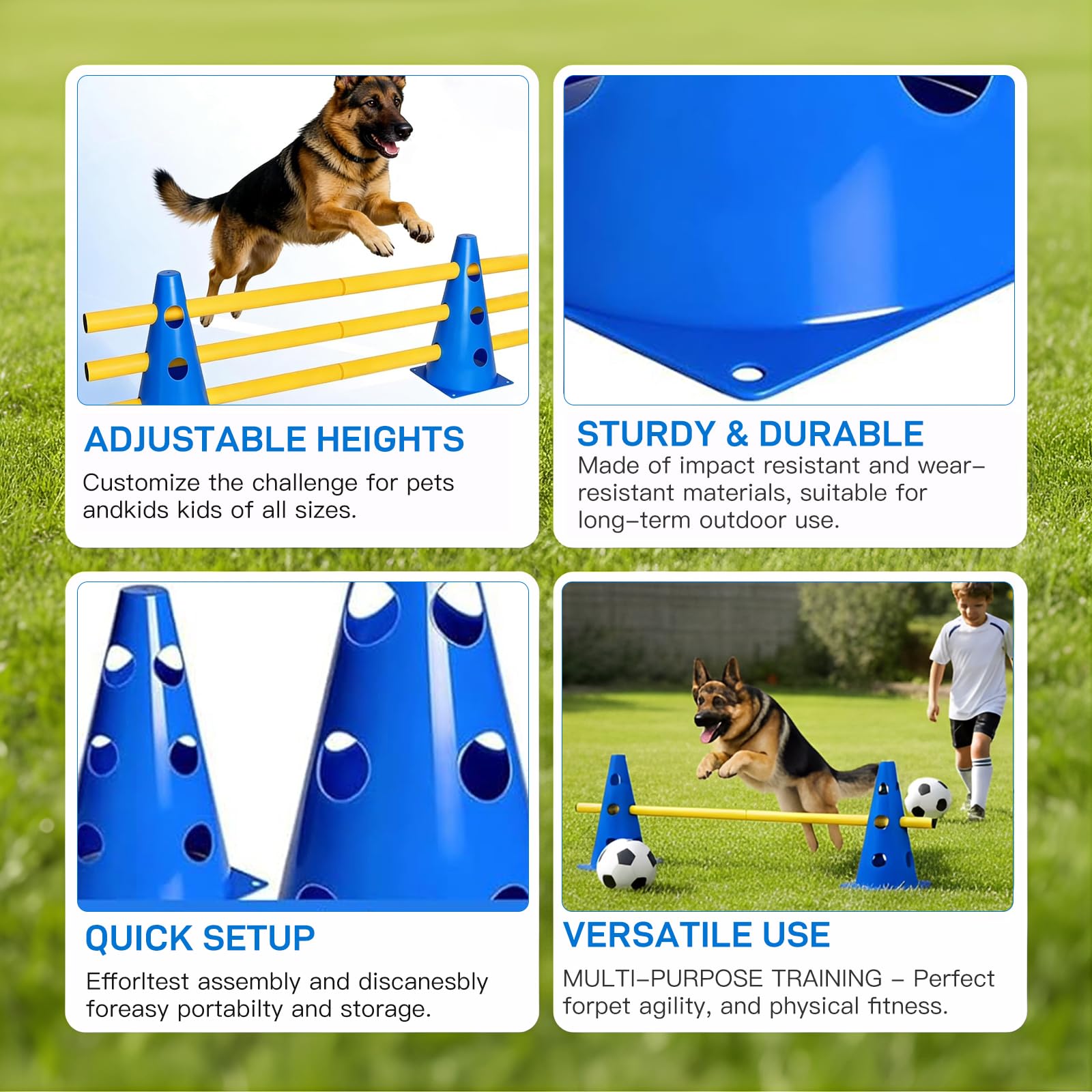 Agility Set Perros Mini Conos, Juego de Obstáculos para Perros Parkour, Obstáculos para Niños Agility Barrera de Obstáculos, Cono, para Entrenamiento de Mascotas, Ride de Obstáculos, Entrenamiento de