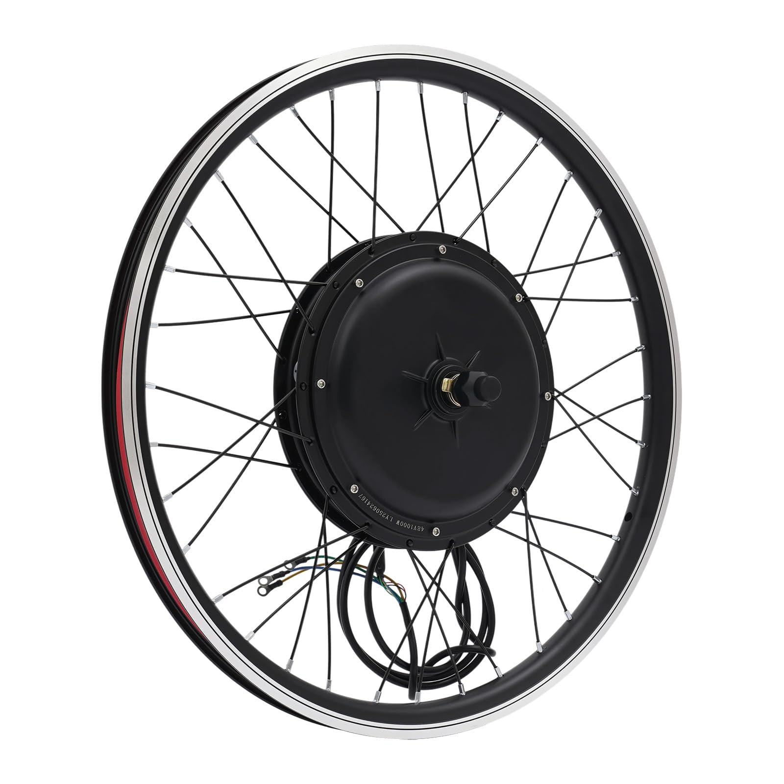 Kit di conversione per bicicletta elettrica da 48 V, 1000 W, con LCD, ruota anteriore da 24", per biciclette elettriche da città, biciclette elettriche fuoristrada (anteriore)
