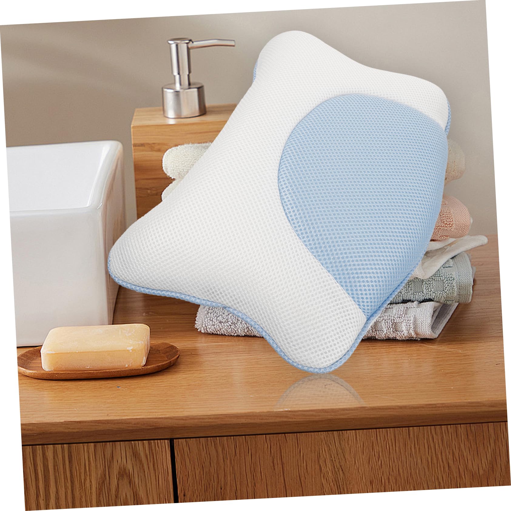 Healvian 2stücke Badewannen Kopfkissen Mit Saugnäpfen Ergonomisches Spa-Pillow Für Kopf Und Nackenstütze rutschfest Und Waschbar Für Badewanne Und Wellnessbereich