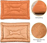 Vista 68 de Dog Bed Mat Soft Comfortable Anti-Slip Bottom Pet Mat Washable Cat Kennel Crate Pad for Small Medium Large Pets 18x24in Hot Pink Beige