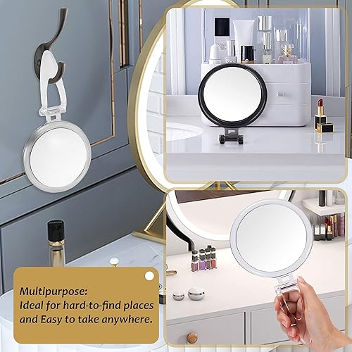 Miniatura 3 de MOMOKUBA Magnifying Mirror 20x  1x Two Sided, Double Sided Magnifying Mirror with Stand, Magnified Hand Mirror for Makeup, BlackheadComedone Removal