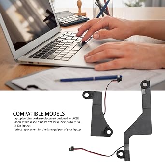 Replacement Internal Speaker for ACER Laptops, Laptop Built in Speaker Kit, Right and Left Internal Speaker Assembly with ABS Material, Compatible with ACER 5750G 5750Z 5755G 5350