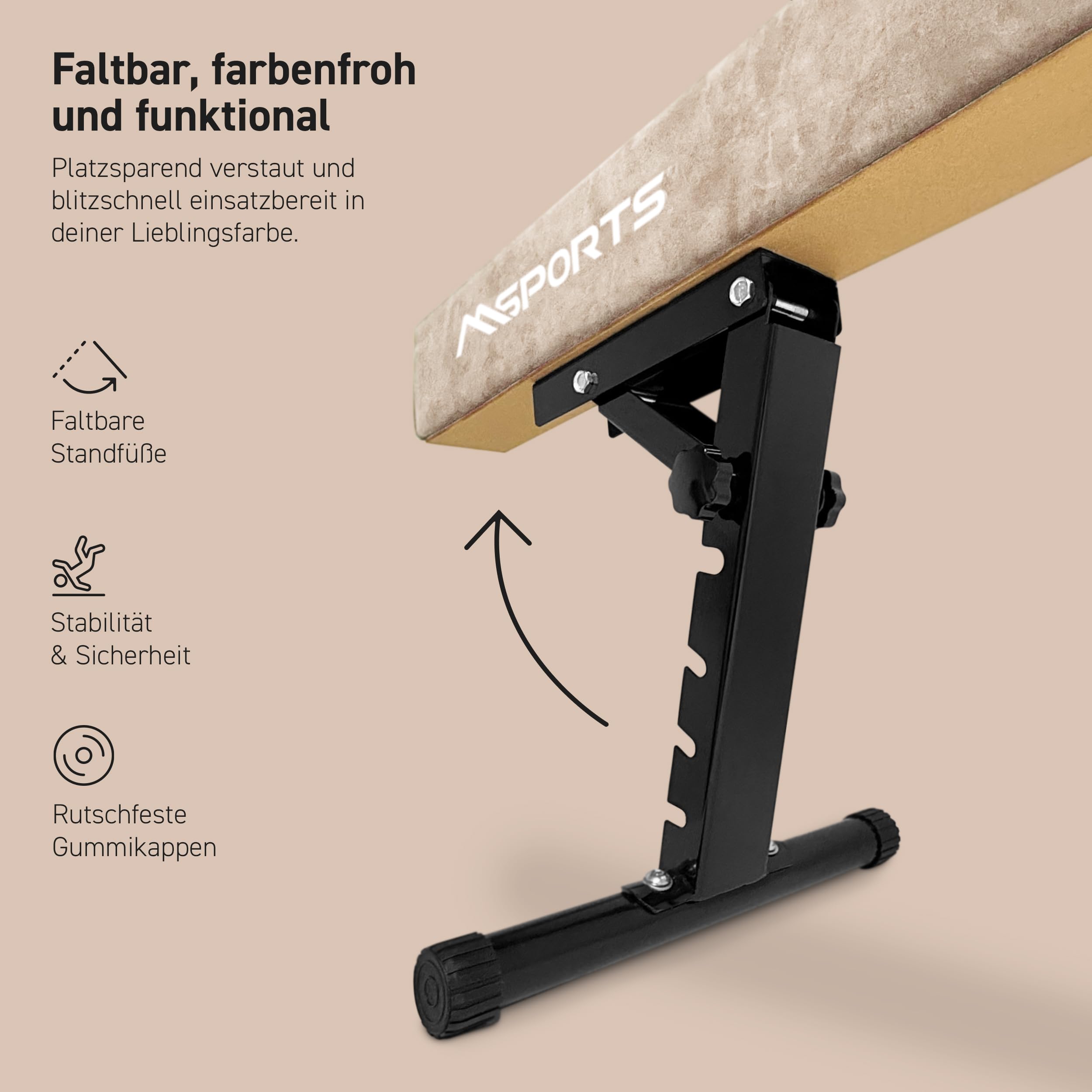 MSPORTS Schwebebalken Premium höhenverstellbar – 245 cm Balance Beam für Kinder & Erwachsene – 5-stufig höhenverstellbar (18–56 cm) – Turnbalken für Zuhause oder Verein – 5 Farben