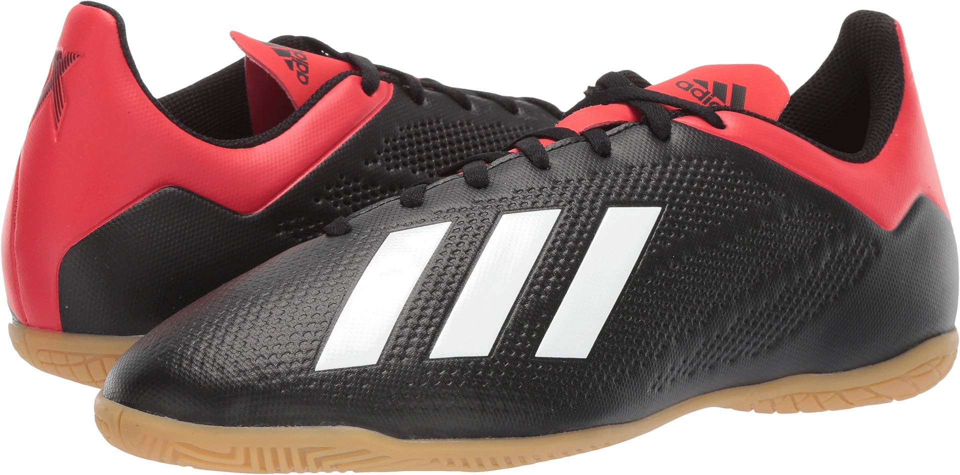 adidas Men's X 18.4 Indoor, Black/Off White/Active red, 7 M US
