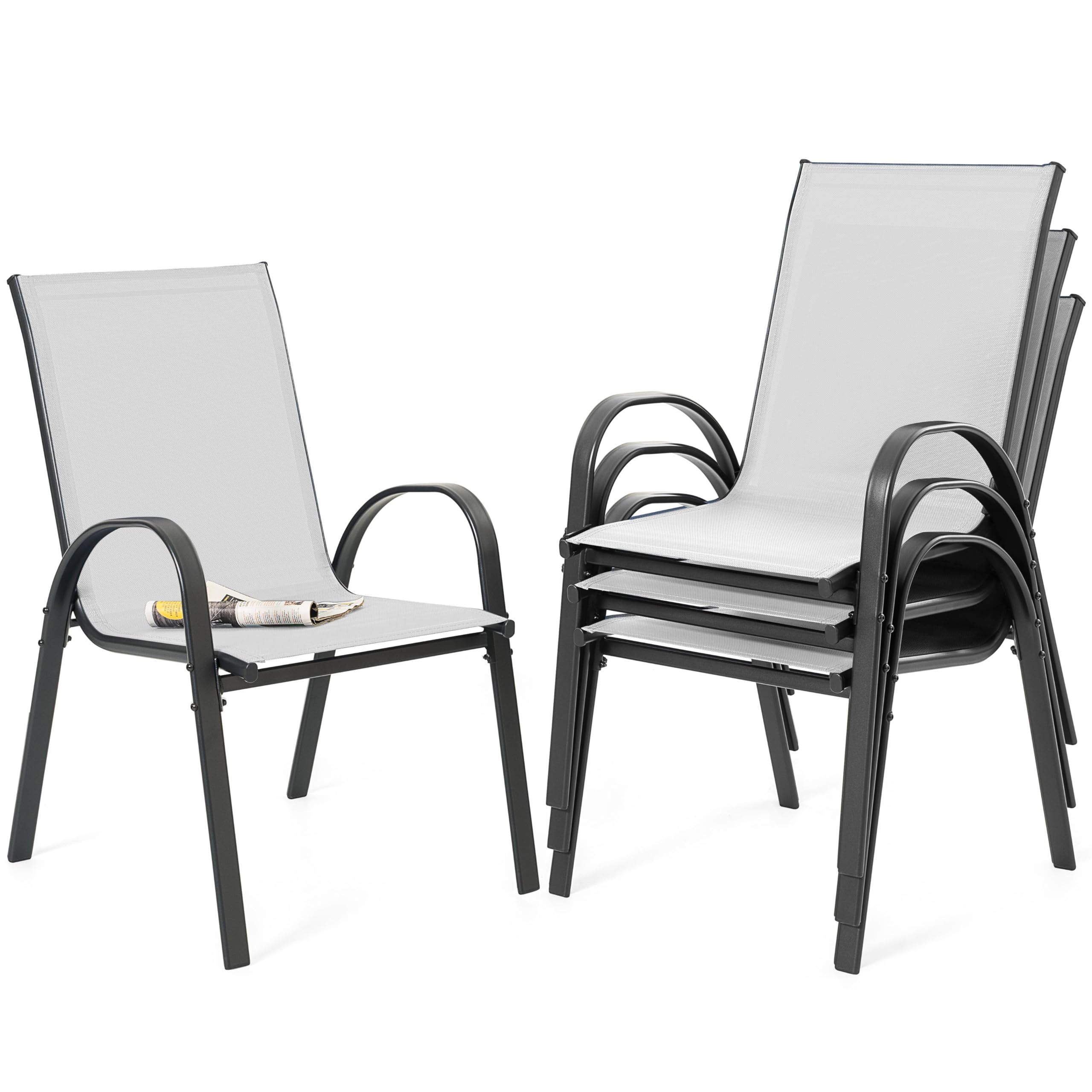 Chaises d'extérieur résistantes aux intempéries en textilène