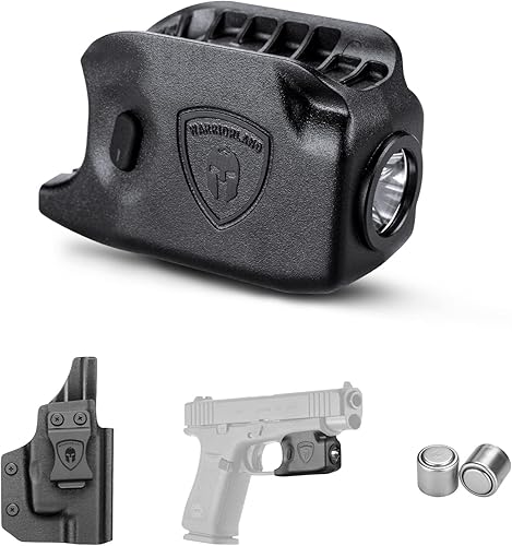 WARRIORLAND Mini luz de pistola con funda Kydex hecha a medida G48 (no compatible con G48 MOS con riel), pistola de pistola G48 de 150 lúmenes,