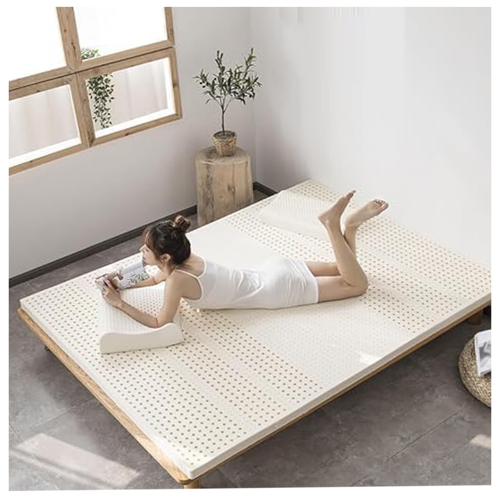 Surmatelas Ferme en Latex 100% Naturel – Durable Et Difficile À Plier, Surmatelas en Mousse À Mémoire De Forme, Matelas en Latex Naturel,2.5cm,60x150cm(23X59in)
