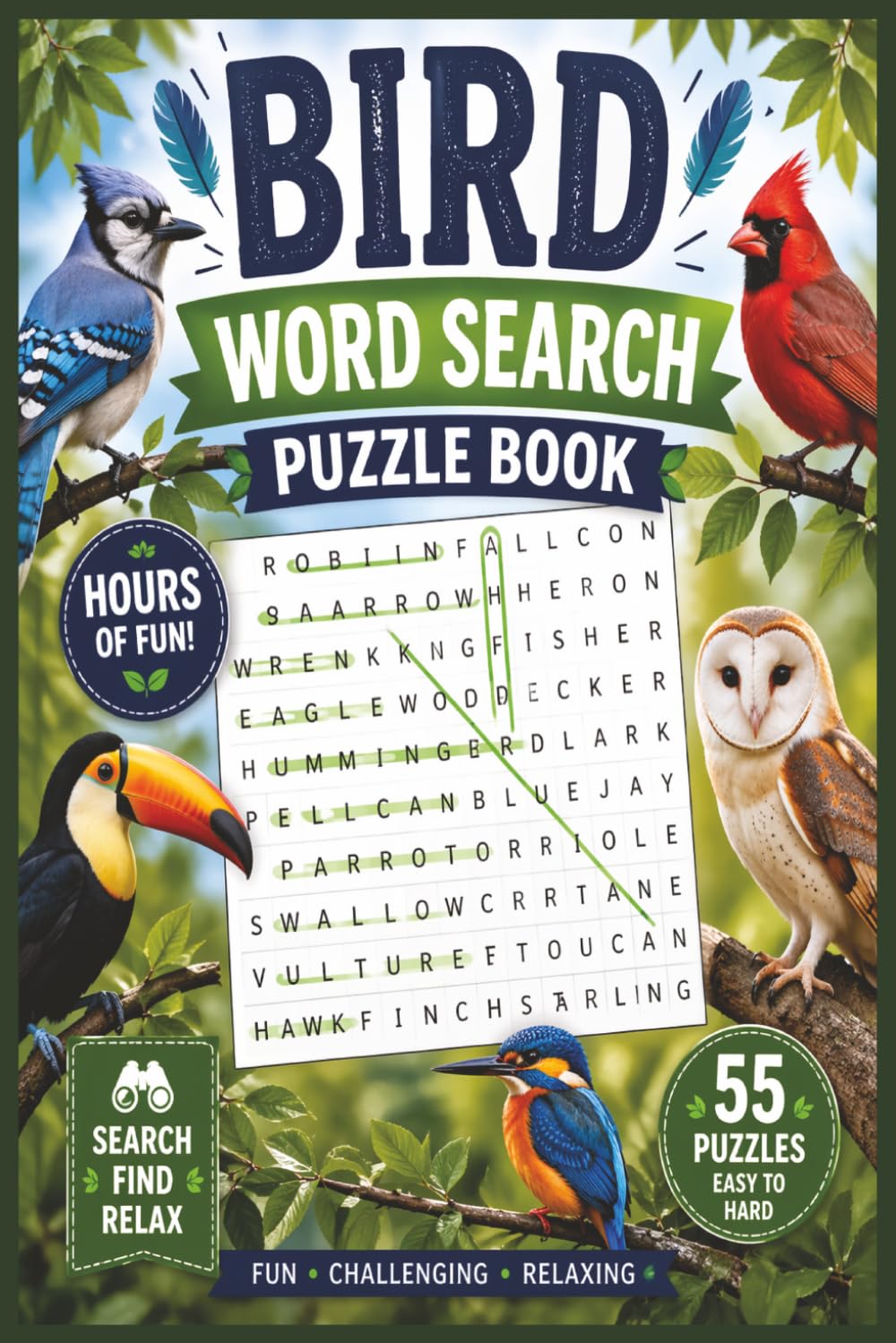 Bird word search: Relaxing Word Search Puzzles Featuring Beautiful Birds from Around the World