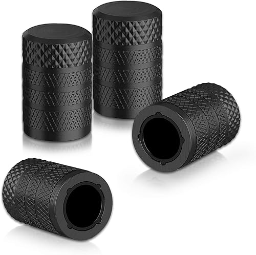 UGSHY Juego de 4 tapas de vástago de válvula de neumático para automóvil, juego de tapas de válvula de neumático de aleación, universales para