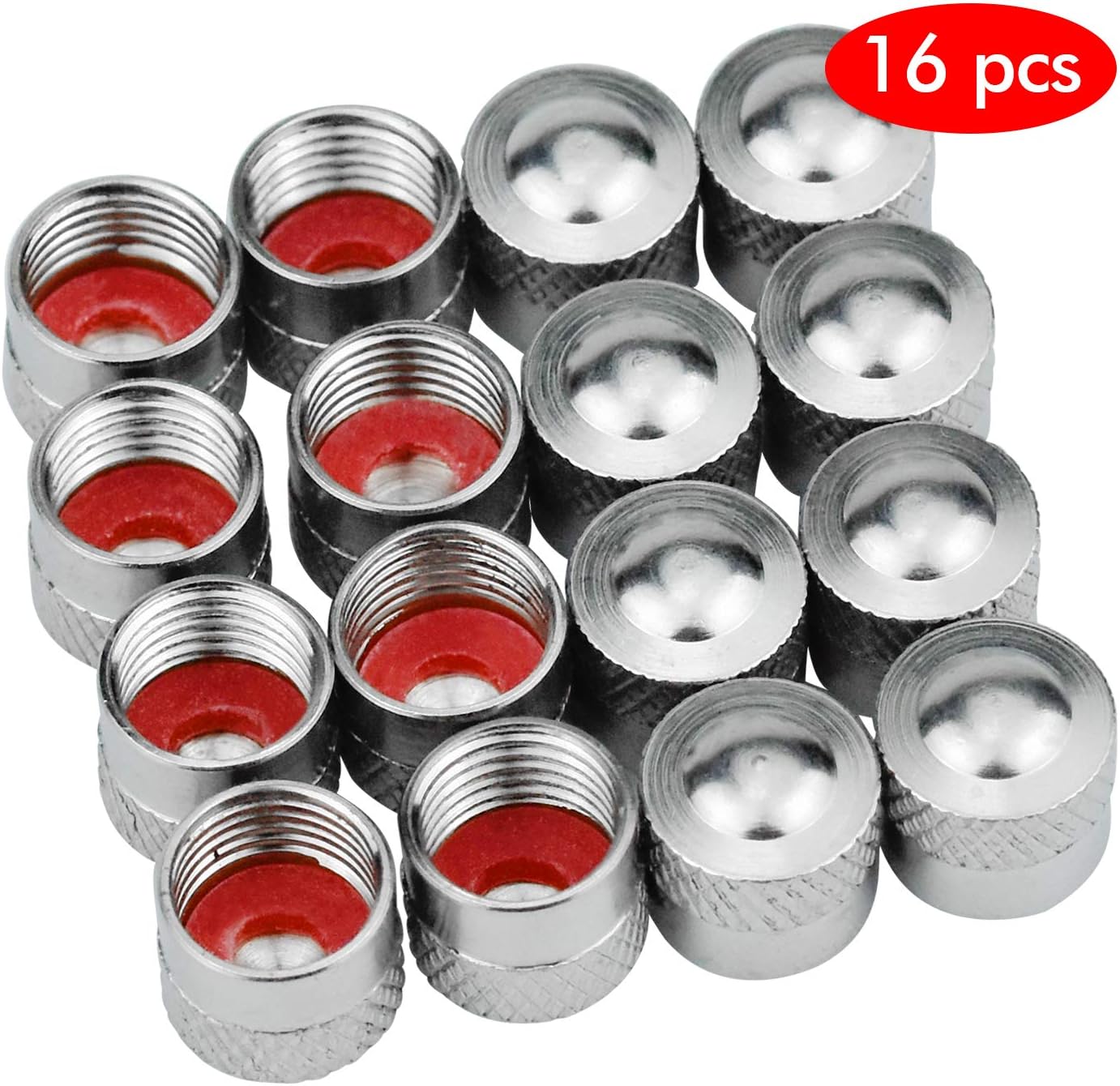 HENTEK 16 pcs Metal Valve Caps Car Motorcycle Bicycle Wheel Valve Caps Tire Valve Caps Valve Cover Metal Caps