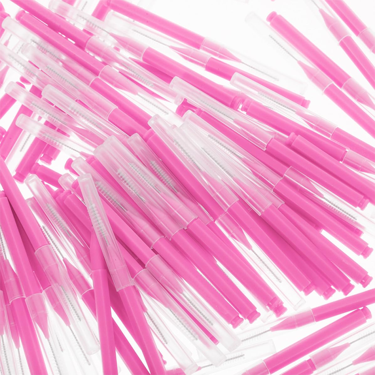 GALPADA Scovolini in Pp e Acciaio Inox 200 Pezzi Interdentali Pasta Rosa Design Portatile e Facile Manutenzione per Pulizia Denti e Gengive a Casa in Viaggio