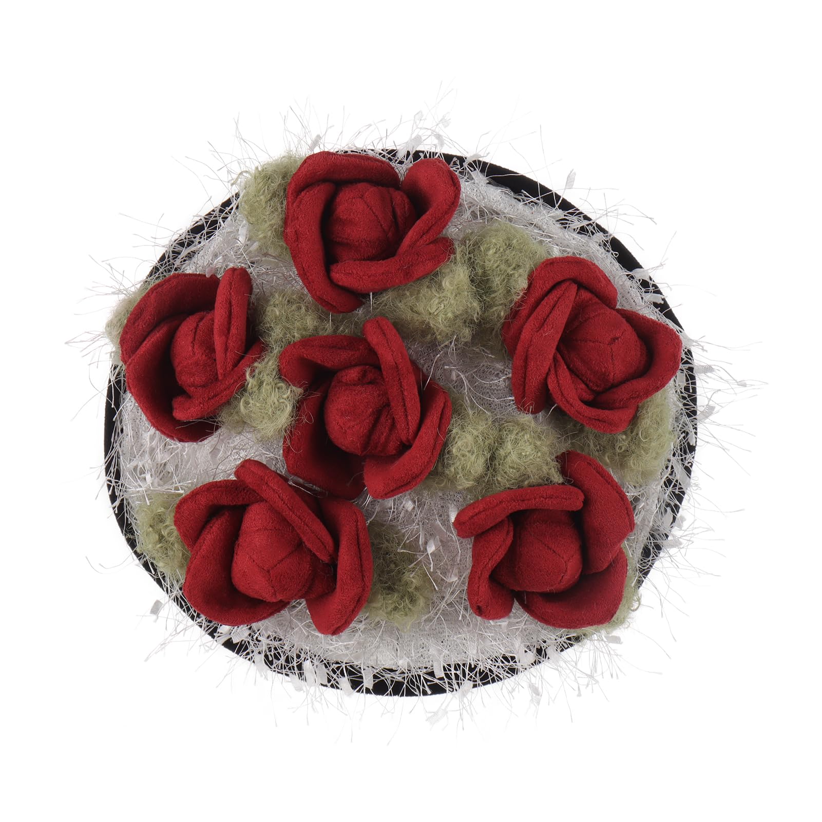 Apricot Lamb Blume Rosenstrauß Bouquet Plüschtiere für Kinder, weiche niedliche Kuscheltier für Baby Mädchen und Jungen, Flauschige Romantischer Rosenstrauß Rot 24 cm