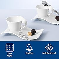 Vista 3 de Villeroy & Boch New Wave Cafe - Plato grande para fiesta, 8.5 x 6.5 pulgadas, blanco, 1 unidad (paquete de 1)