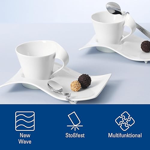 Miniatura 3 de Villeroy & Boch New Wave Cafe - Plato grande para fiesta, 8.5 x 6.5 pulgadas, blanco, 1 unidad (paquete de 1)