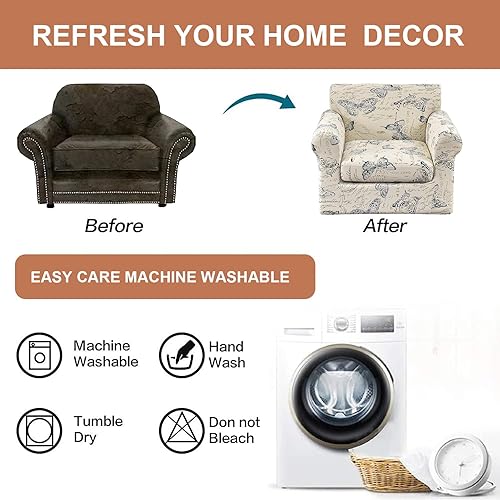 Miniatura 7 de Eco-Ancheng Fundas de sofá, fundas elásticas para sofá, fundas de sofá de 2 piezas, fundas de sillón impresas, fundas de sofá seccional para sofá,