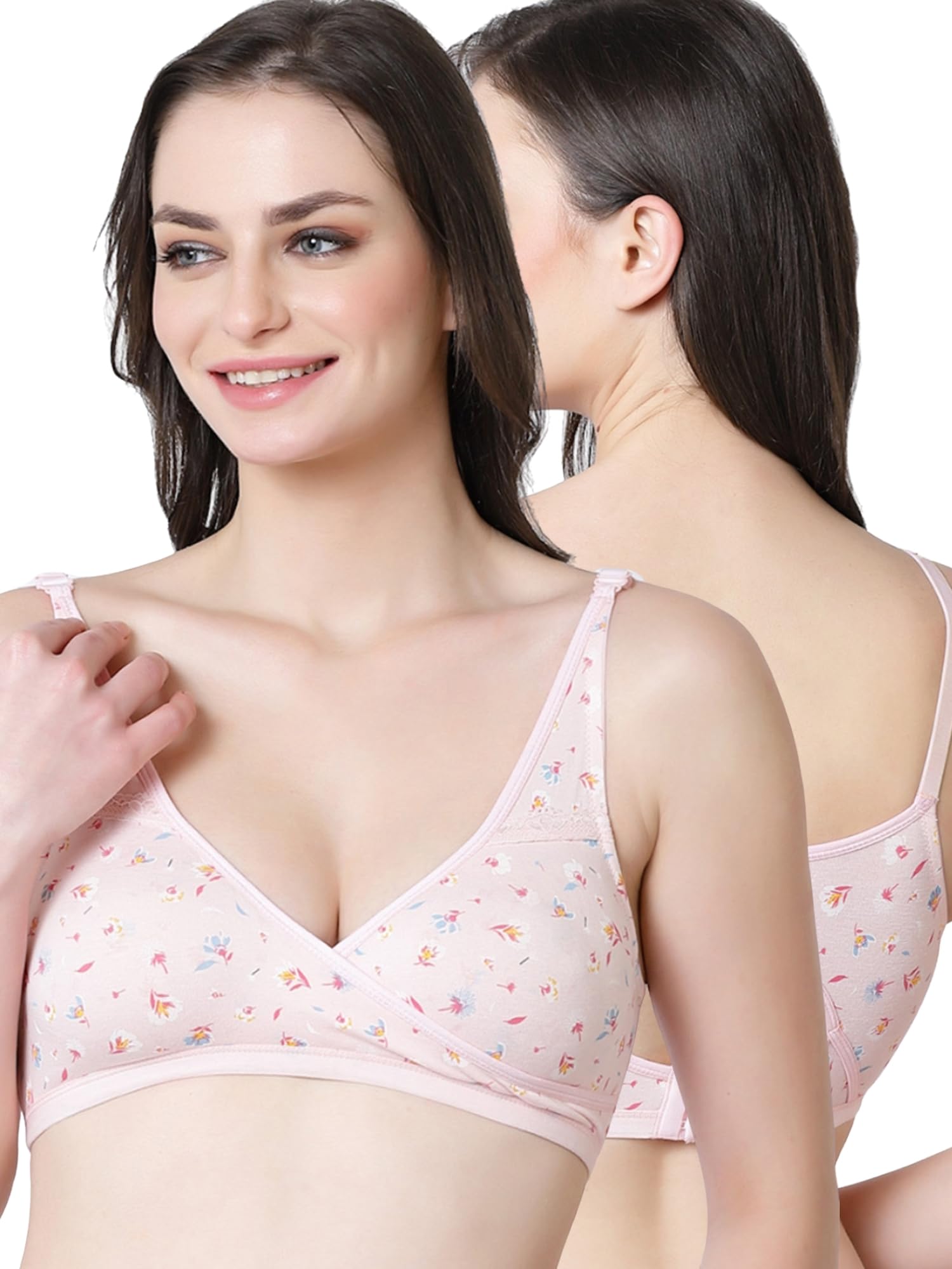 Organic Cotton Bamboo Nursing Bra for Women I Overlap Feeding Bra with High Coverage and Wire-Free Design I Sleep Maternity Wear Without Padding-image-15