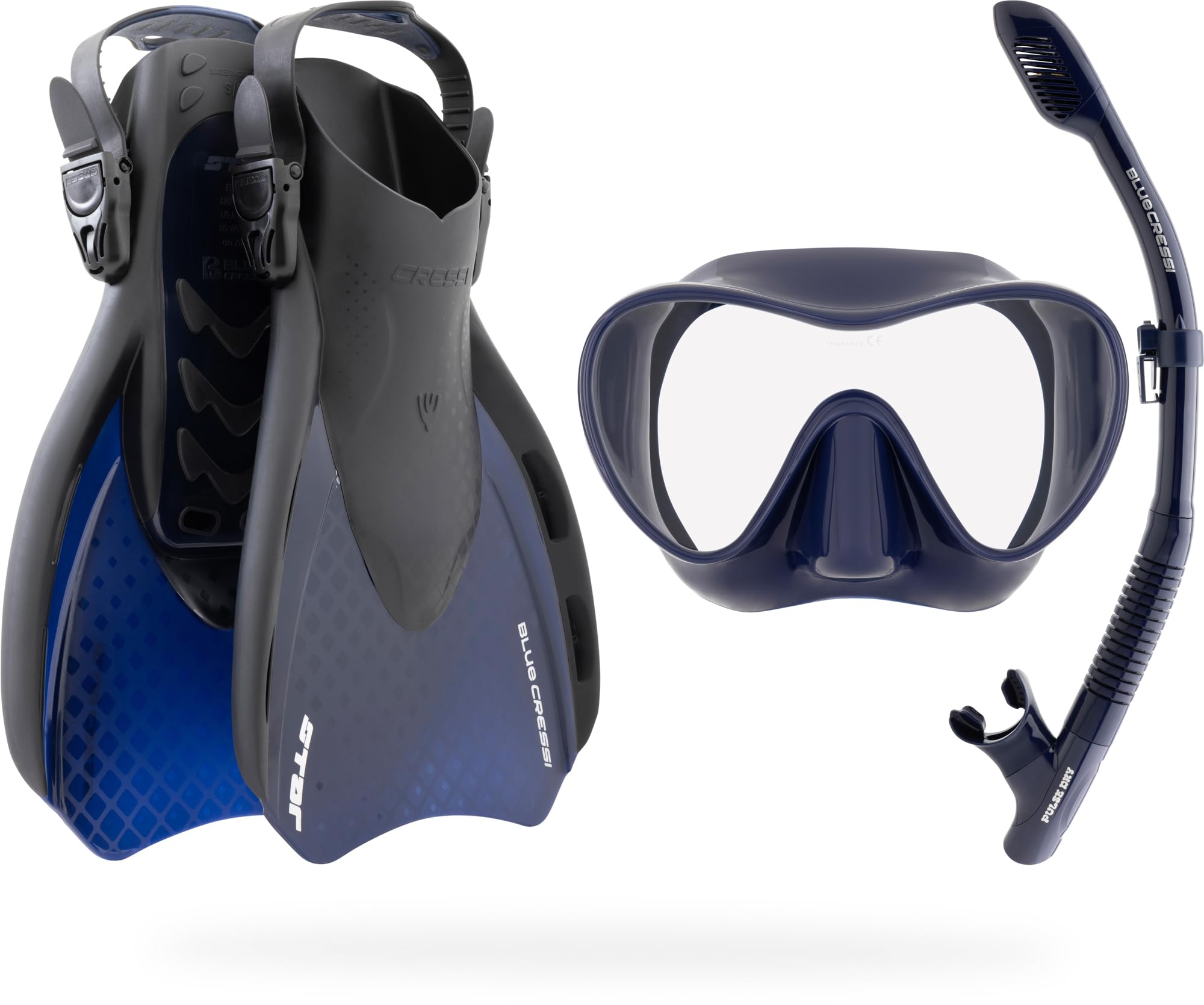 CRESSI Voyager Set - Juego de máscara, snokel y Aletas Unisex Adulto
