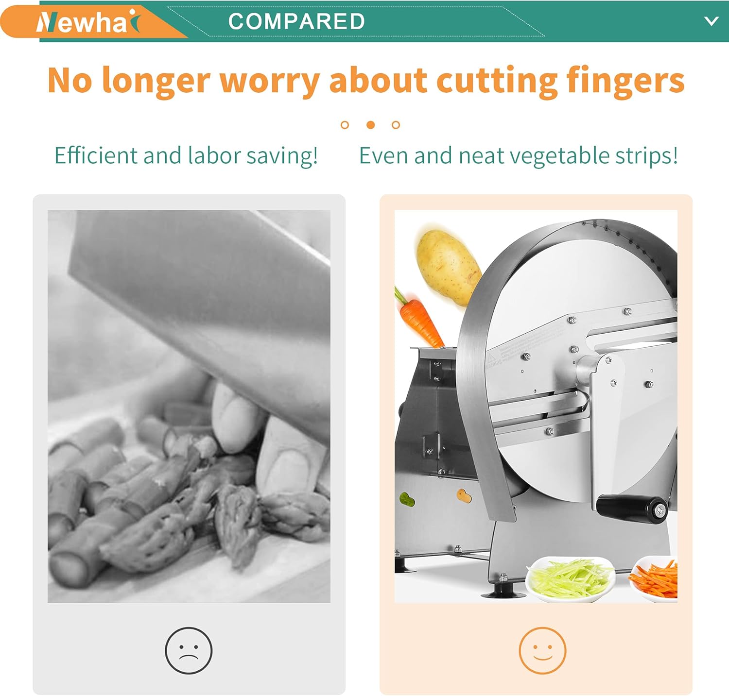 Amazing 🔥 Newhai Manual Vegetable Fruit Shredder 2mmX2mm Commercial Food Shredding Machine Stainless Steel for Potatoes Lemon Fixed Size