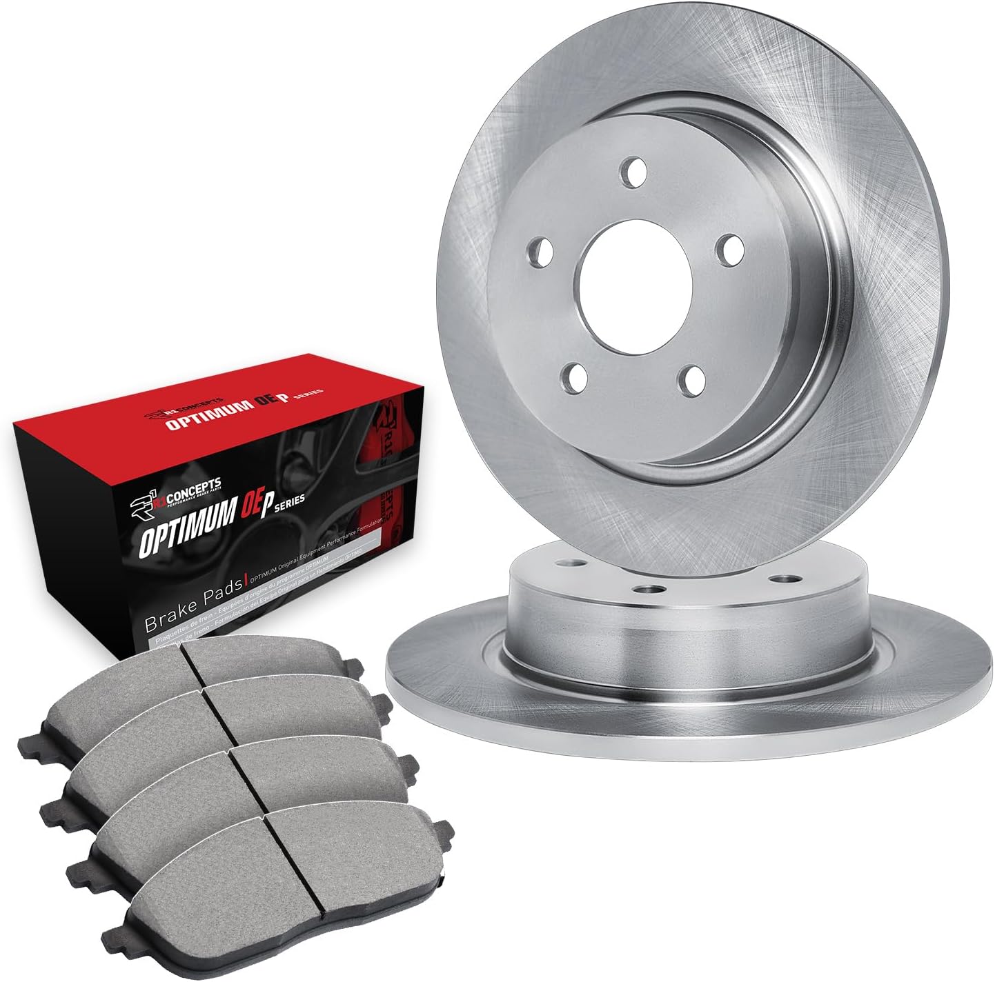 R1 Concepts Rear Brake Kit For 2020-2024 Hyundai Palisade, Kia Telluride; 2019-2020 Hyundai Santa Fe| Blank Brake Rotors| Optimum Oep Brake Pads and Rotors Kit