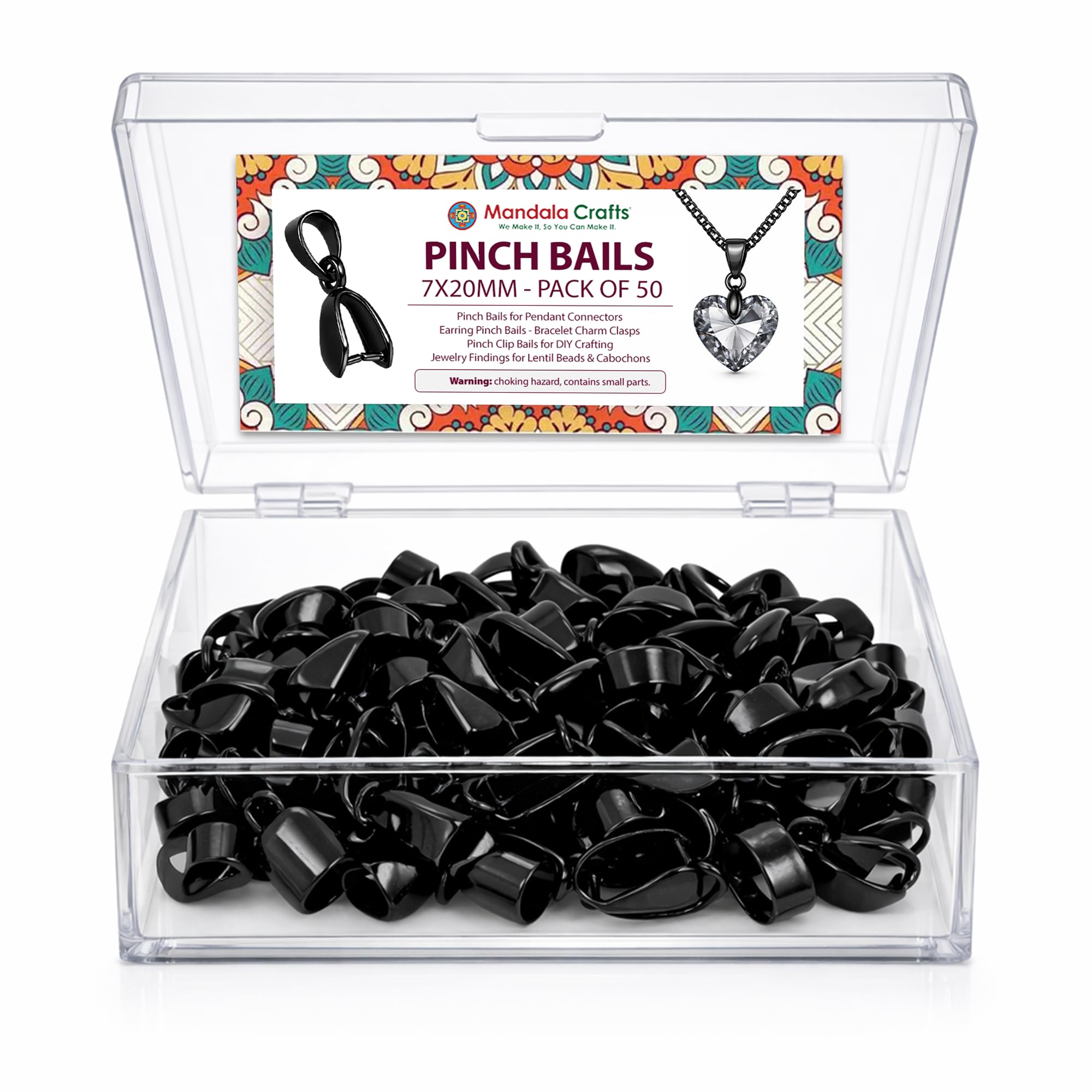 Amazon.com: Mandala Crafts Black Pinch Bails Jewelry Findings