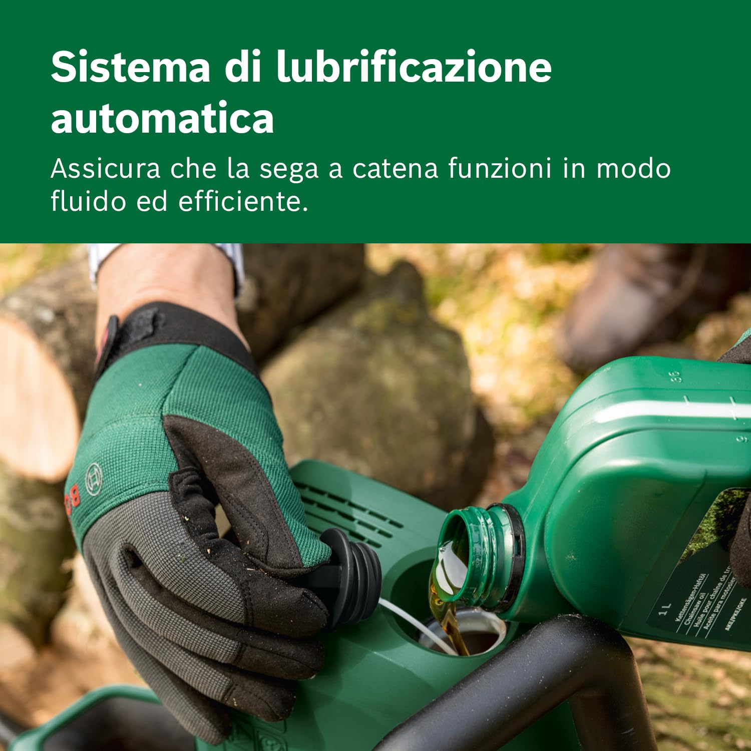Bosch Sega a catena a batteria PKE18V-30-28 senza batt./caric. | tecnologia OptiCut, Peso: 3,9 kg, velocità della catena: 9 m/s