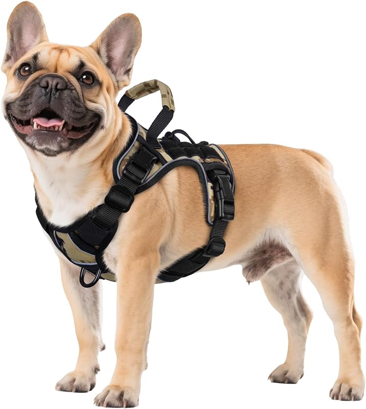 Peitoral Vest Tático para Cães Pequenos WINGOIN com Nylon 1000D e Faixas Refletivas DV01