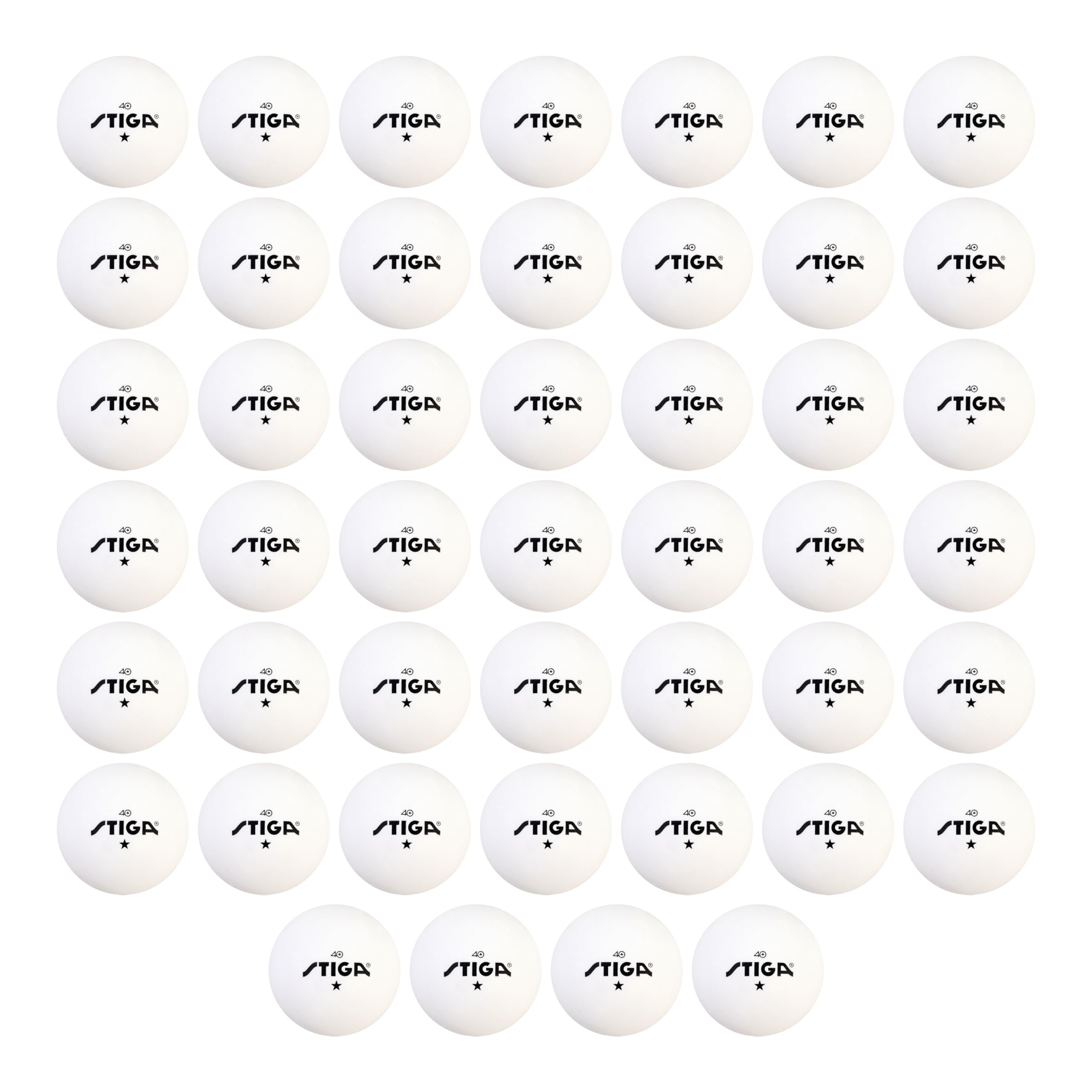 STIGA Ping Pong Balls – 46pk White 1-Star Table Tennis Balls, Official Size 40mm ABS Balls, Ultimate Durability for Indoor/Outdoor Ping Pong Tables
