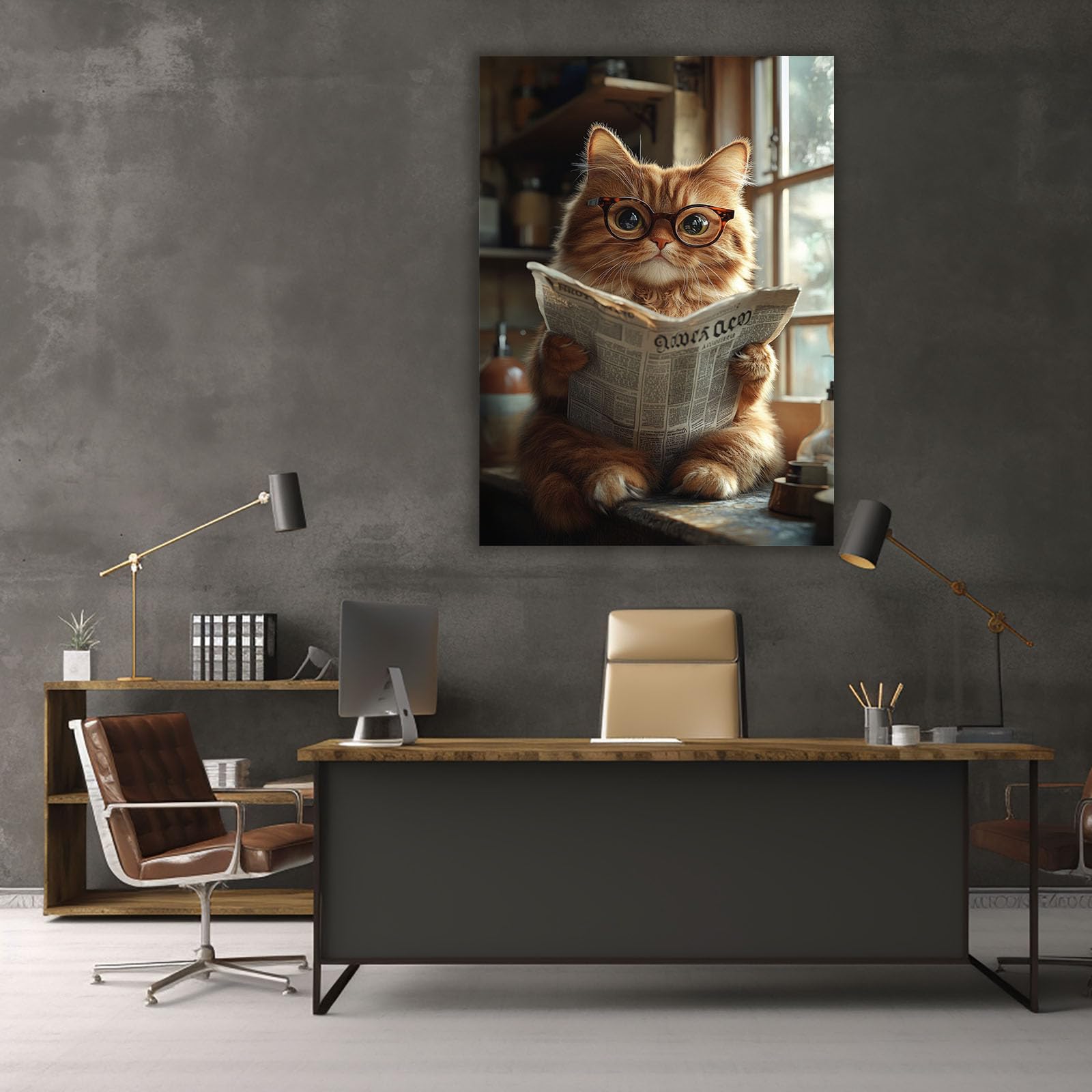 AMXBZC cuadros de animales para habitación infantil Aprendizaje en baños de animales decoración para habitación de bebé, niño y niña, póster animal del bosque（naranja-60x90cm Sin marco