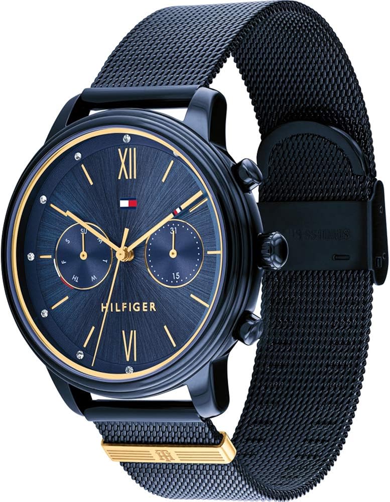 Tommy Hilfiger Orologio Analogico Multifunzione al Quarzo da Donna con Cinturino in Maglia Metallica in Acciaio Inossidabile Blu - 1782305 Tommy Hilfiger Orologio Analogico Multifunzione al Quarzo da Donna con Cinturino in Maglia Metallica in Acciaio Inossidabile Blu - 1782305