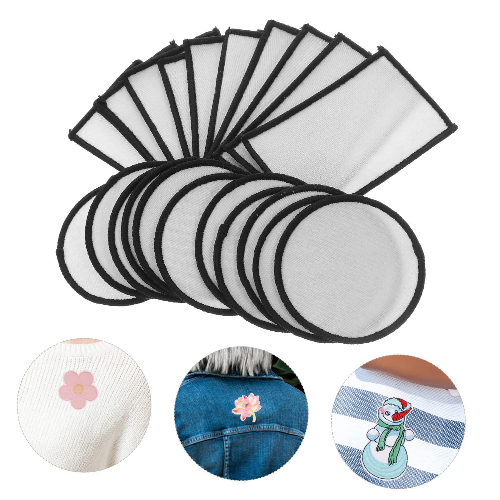 SHINEOFI 100pezzi Toppe Termoadesive Bianche Per Riparazioni e Decorazioni Di Abbigliamento Patches Fatti Mano Per Jeans e Borse Per Personalizzazione e Rinnovo Outfit