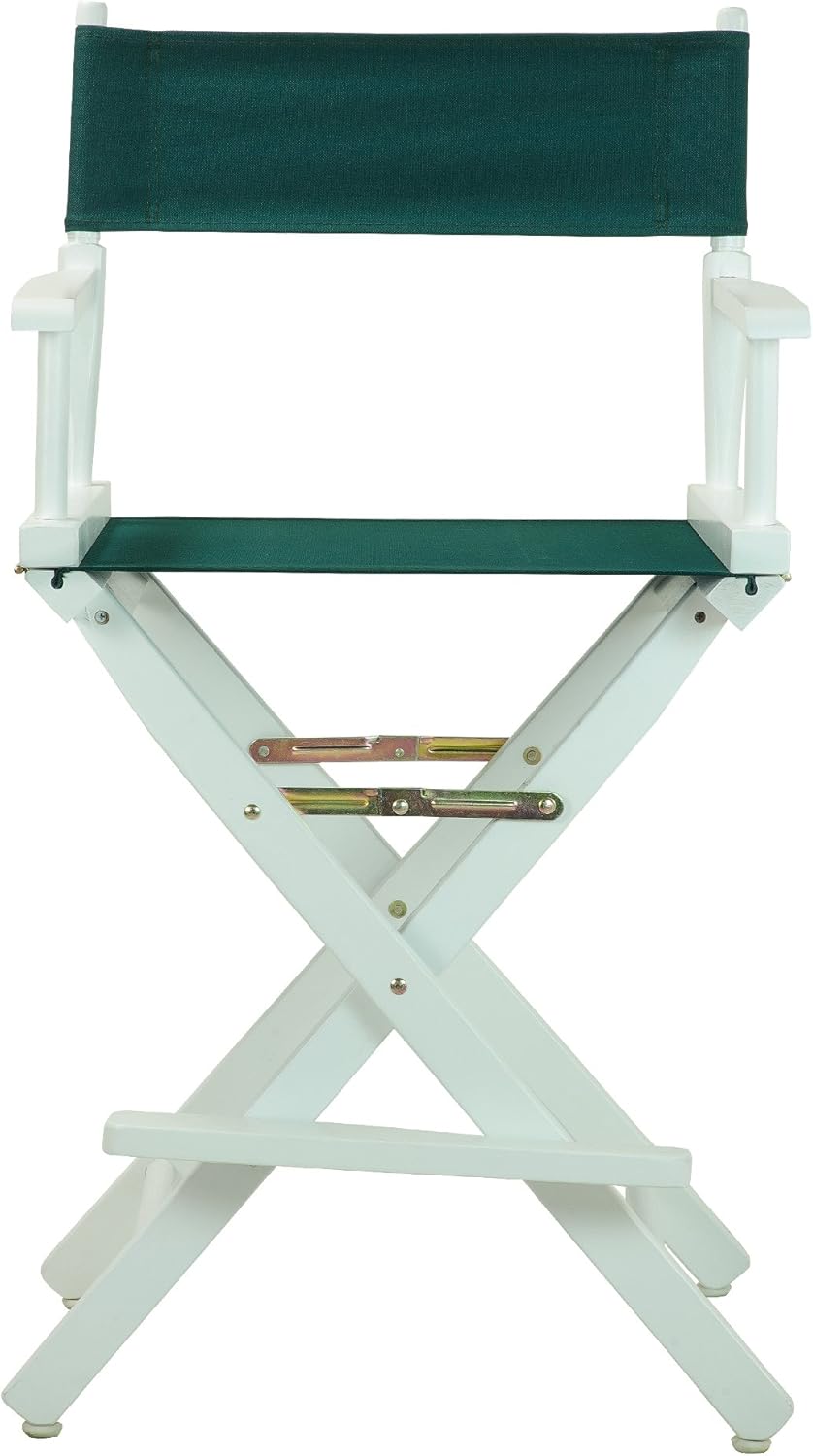 Casual Home 24" Director's Chair White Frame with Hunter Green Canvas, Counter Height
