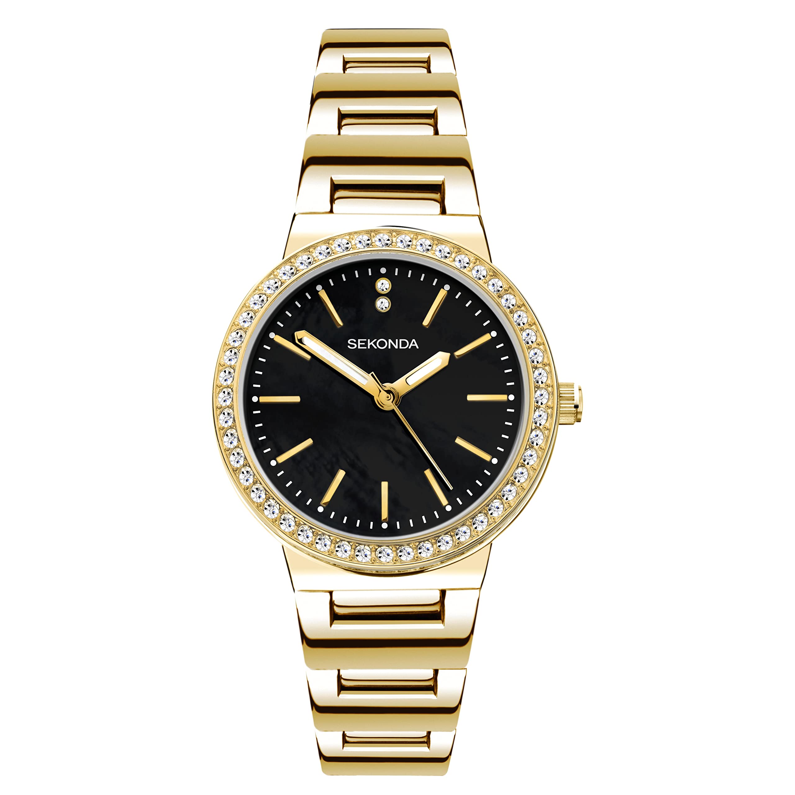 Sekonda Amelia Ladies 28mm Quartz Watch in Grey with Analogue Display, and Two Tone Alloy Bracelet 40494