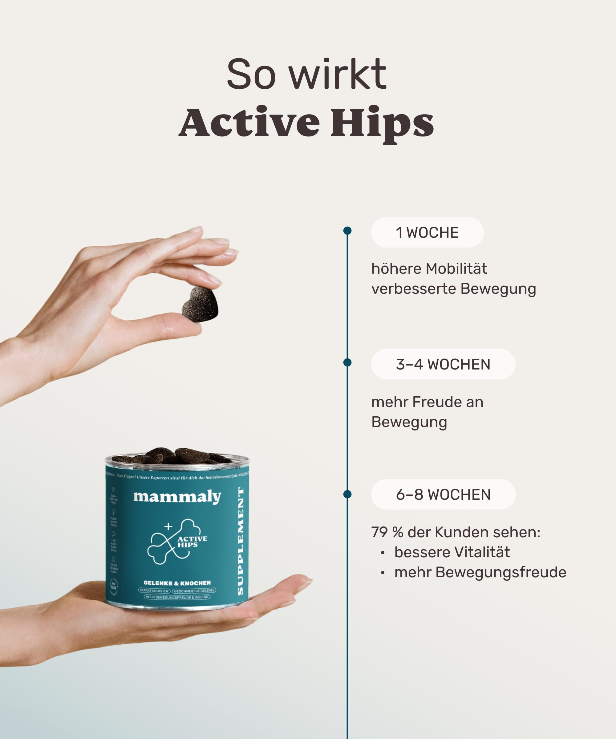 11-in-1 Grünlippmuschel Hund Gelenktabletten - Active Hips 110 Leckerli (325g) von mammaly - Gelenk- & Knochenschutz für Hunde - Praktische Alternative zu Kapseln & Grünlippmuschelpulver für Senior