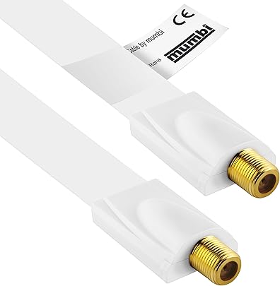 mumbi per cavo Sat estremamente piatto bianco 26cm mumbi per cavo Sat estremamente piatto bianco 26cm