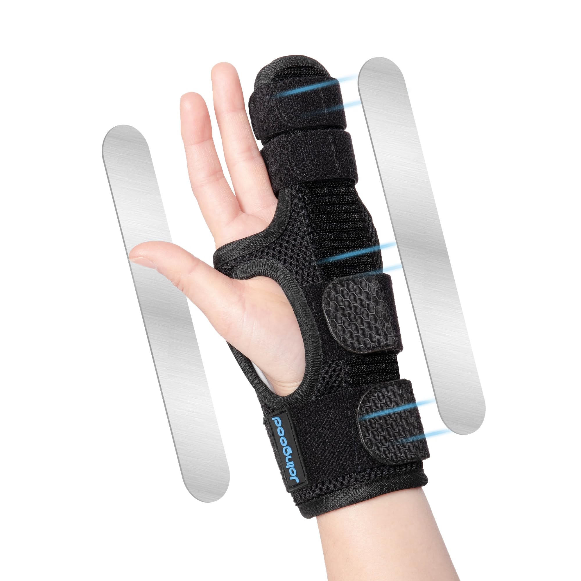 joingood Pinky Finger Splint - Boxer Fracture Splint for Men & Women, Adjustable Finger Brace with Removable Aluminum Supports for Arthritis Fracture