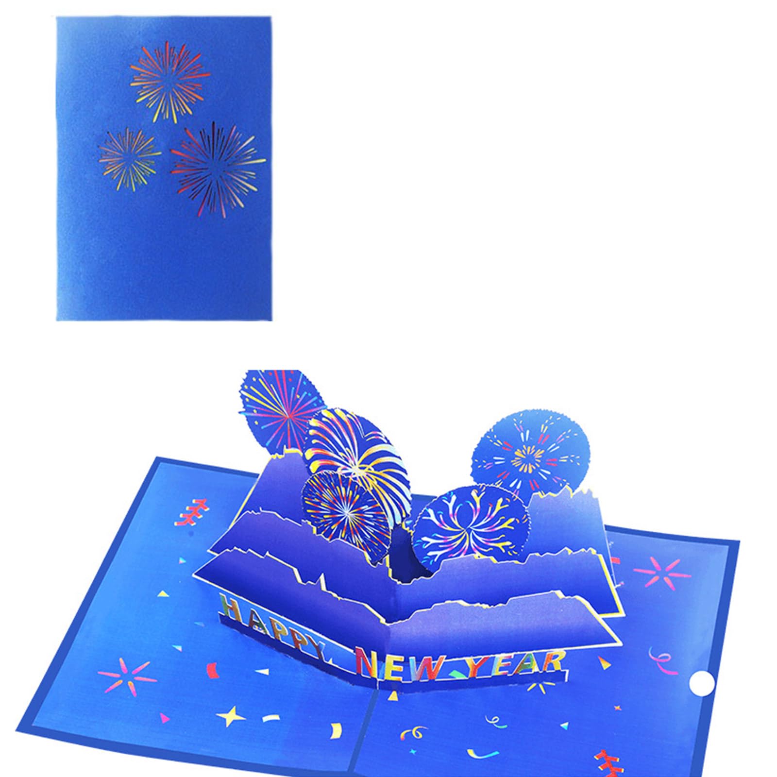 Buxuaaaa Colorful 3D Popping Up Greeting Card for New Year Celebration and Holiday Wishes with Message Note Popping Up Card