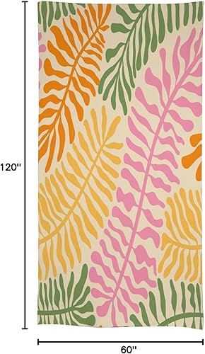 Miniatura 515 de Mantel floral hippie, diseño retro de los años 70, naranja, rosa, azul, floral, bohemio, estampado estético de margaritas, para fiesta, picnic