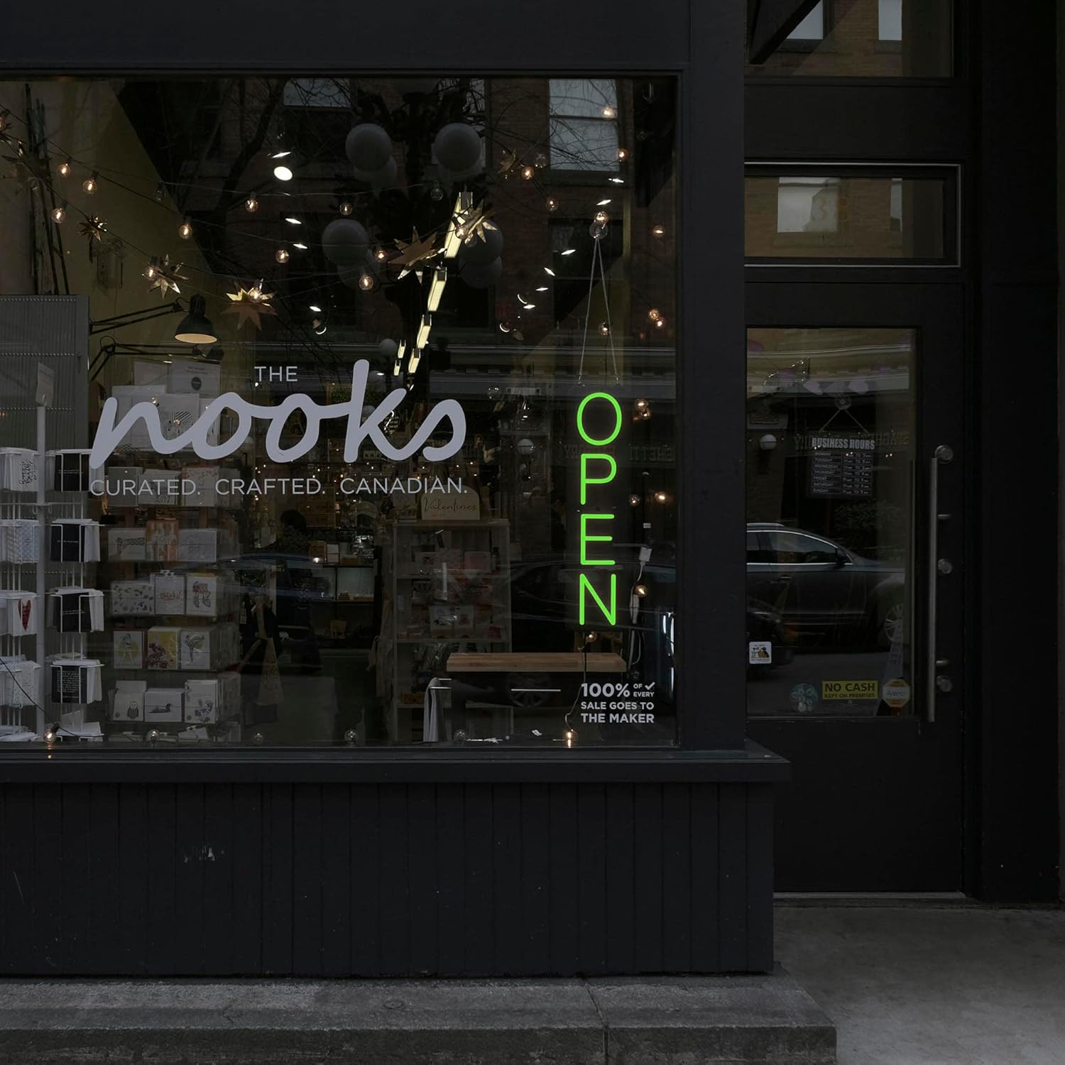 HiNeon Vertical Neon Open Sign, 28"x7" Vertical LED Open Sign for Business, Bar, Shop Windows, Restaurant Storefront, Direct Plugin w/ 12V Adapter & Remote Control w/ 6 Modes (Green) - Image 2