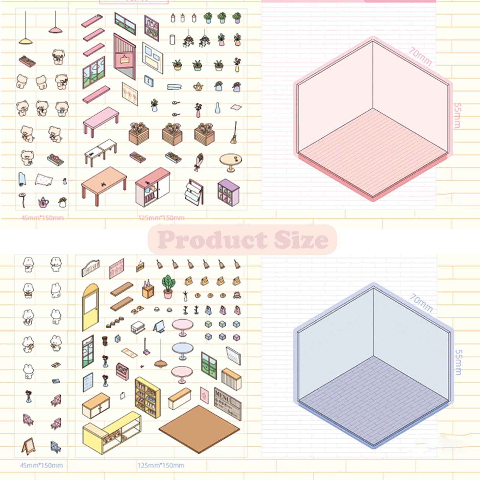 6 Sets 3D Sticker Scene, Sticker Therapy, Sticker Therapy Adults, Fun DIY Stickers Scene Make Your Own Dessert Shop - Image 2