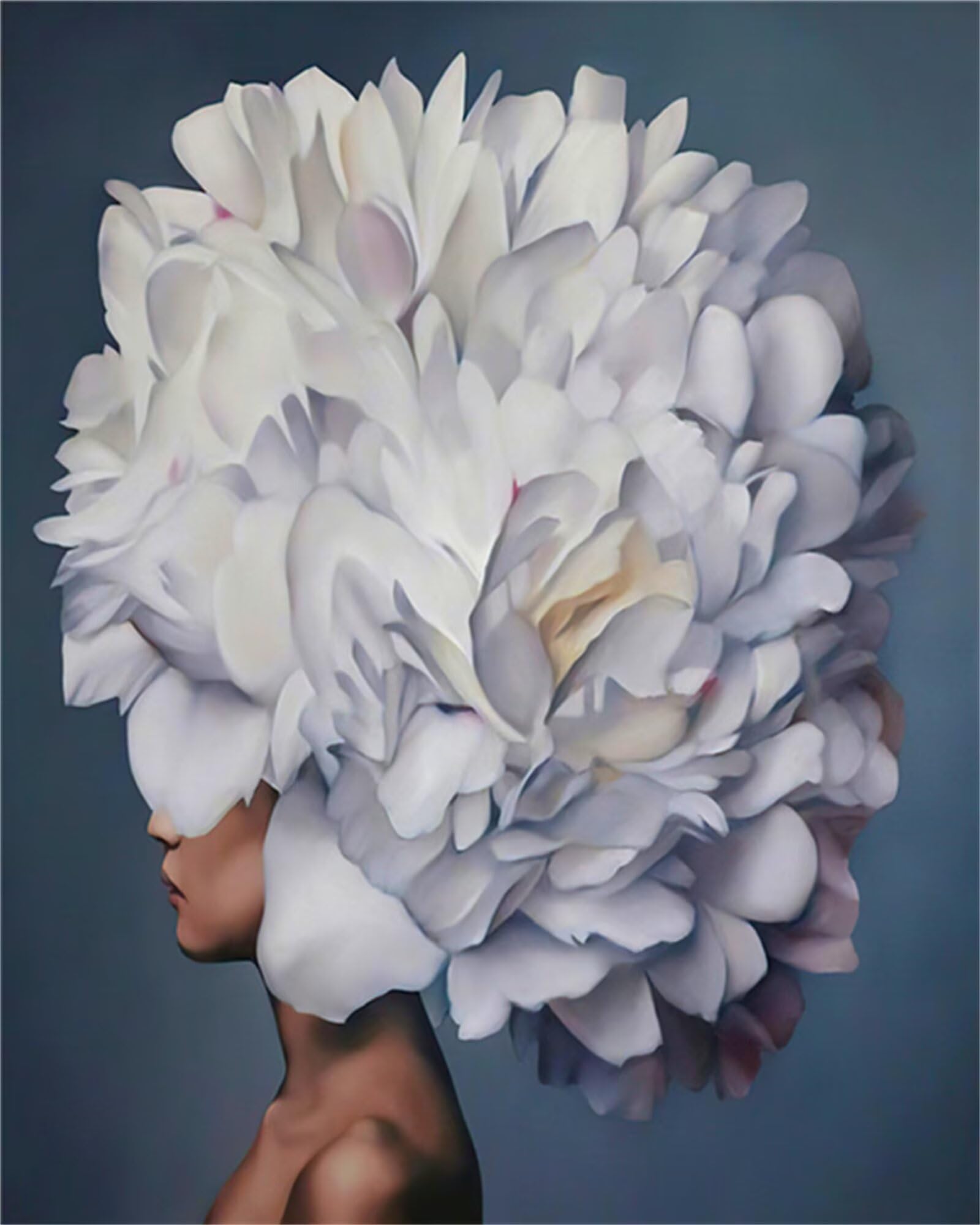 Peinture diamant fille en fleur pour créer une décoration murale chaleureuse dans votre salon