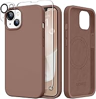 Vista 16 de GONEZ Funda de silicona para iPhone 14 Pro Max, compatible con MagSafe, con protector de pantalla + protector de lente de cámara, silicona líquida a
