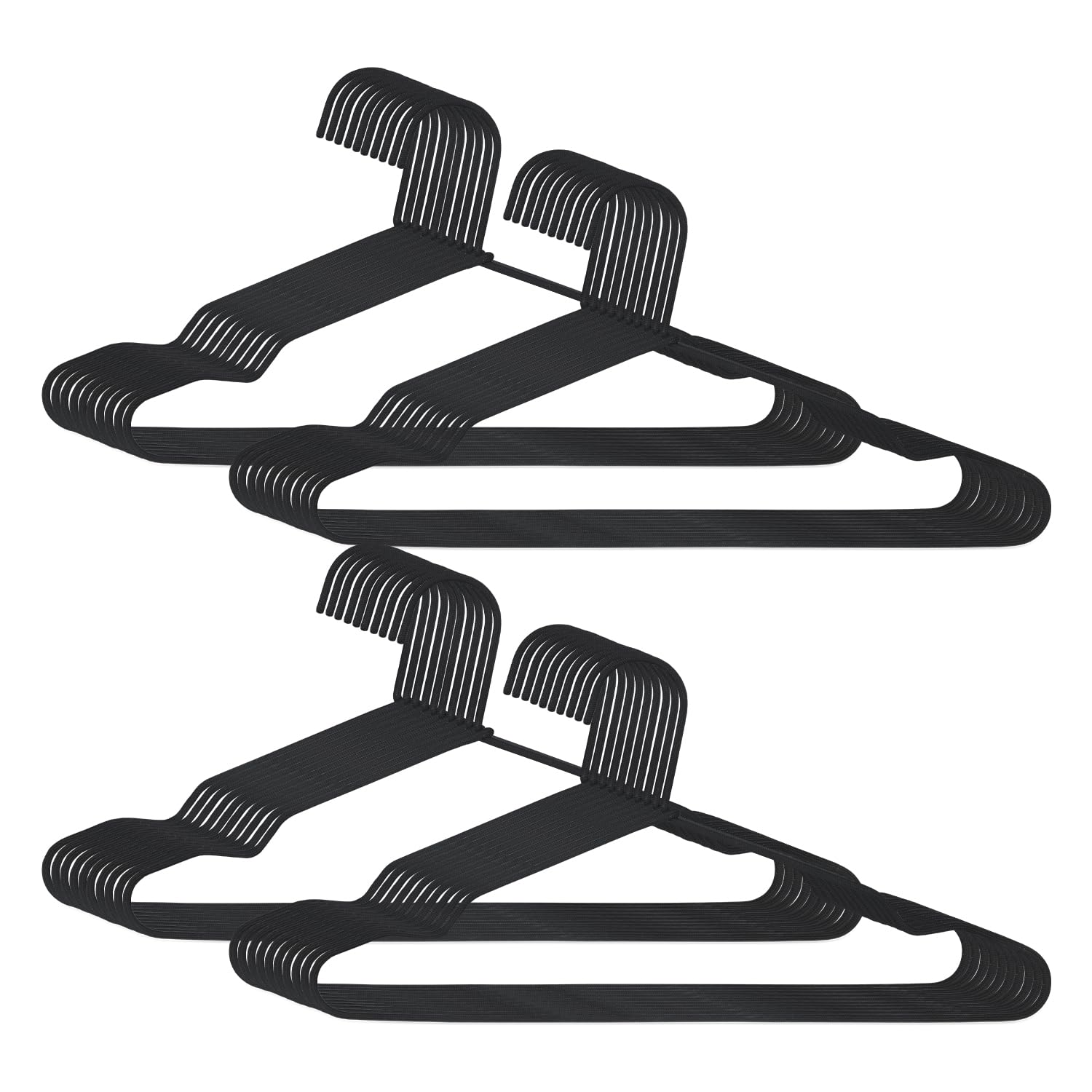 COM-FORT HOUSE | Perchas de Metal Negro | Antideslizantes y Resistentes | Ideal para Chaquetas, Pantalones, Blusas | Pack de 40