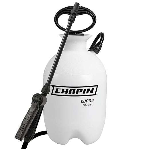 Chapin 20004 Pump Sprayer, 1-Gallon SureSpray Translucent Tank with an Easy Fill Funnel-Top Opening, Adjustable Cone Nozzle & 34" Long Reach Hose, Used for Fertilizer, Pesticides, Weeds & Pests