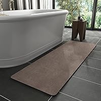 Vista 101 de MontVoo - Tapete de baño con base de goma, antideslizante, de secado rápido, absorbente, fina, para debajo de la puerta, de gamuza sintética