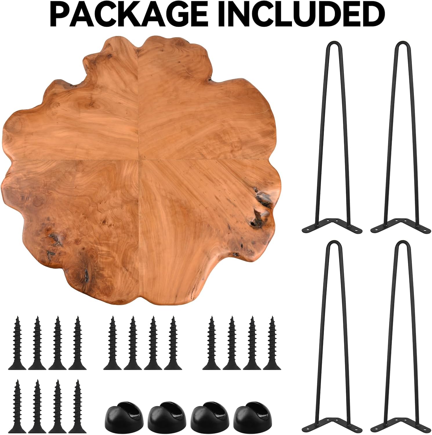 27.5 Inch Live Edge Side Table, Wood Small End Table with Waterproof, Rustic Accent Table Unique for Living Room, Bedroom, Home, Freeform