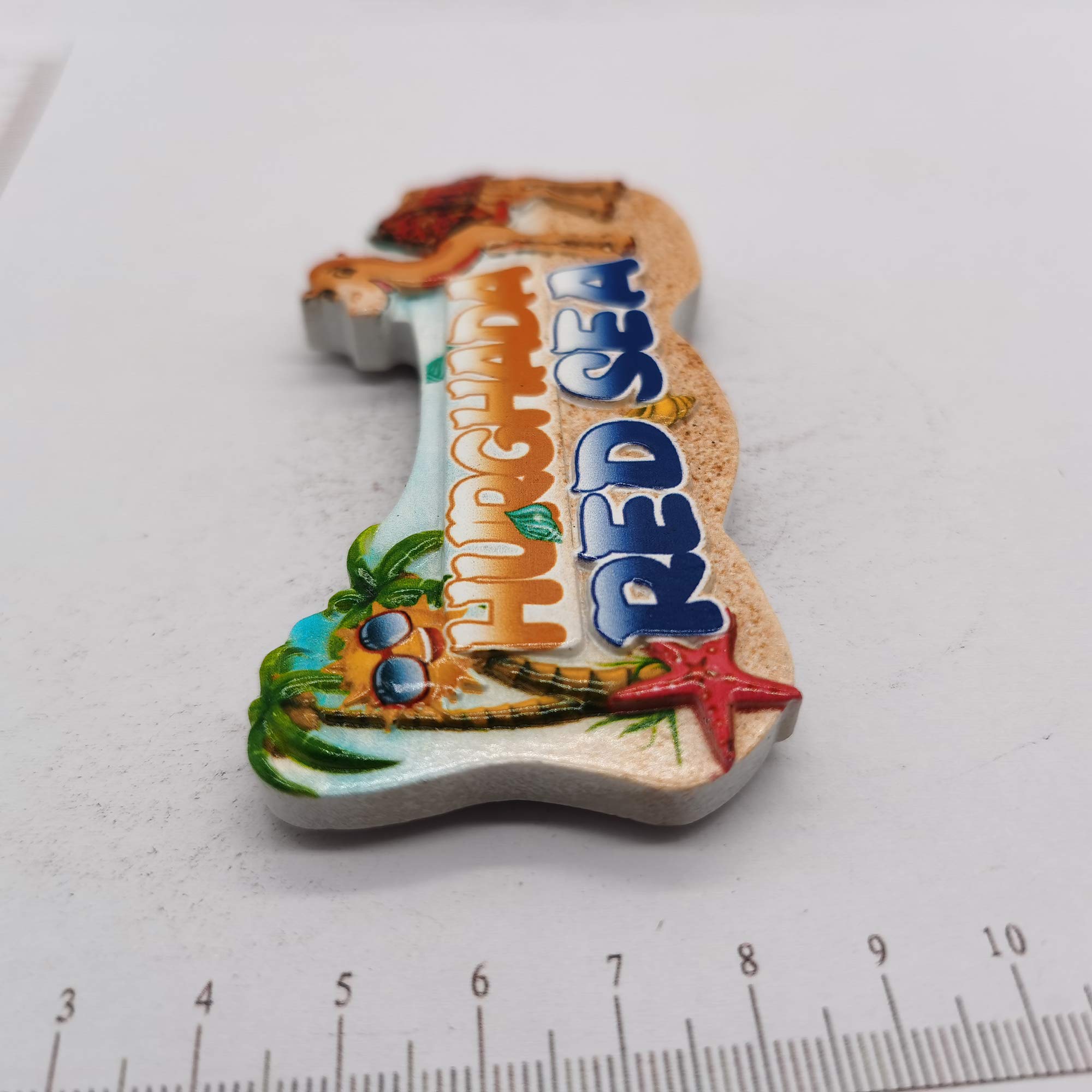 Calamita Frigorifero 3D Hurghada Egitto - Souvenir Da Viaggio In Resina Fatta A Mano, 7x6cm