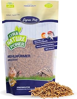 Lyra Pet® | 10 Liter Mehlwürmer getrocknet | Ausgezeichnete Proteinquelle für Vögel, Nager, Fische & Reptilien | Wildvogelfutter für Insektenfresser | Naturbelassenes Vogelfutter Ganzjährig product image