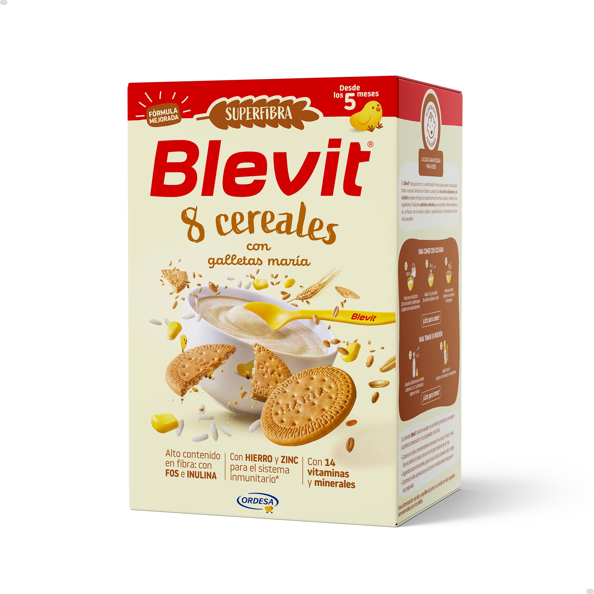 Blevit Superfibra 8 Cereales con Galletas María 500g Papilla para Bebé 5 Meses